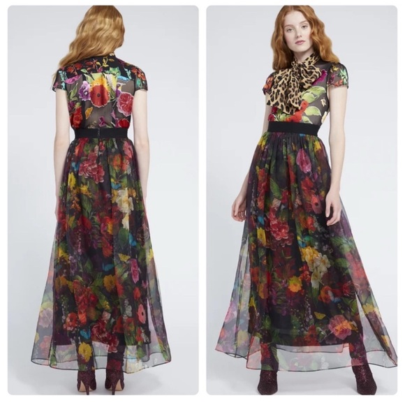 Alice + Olivia Yvonne Floral Maxi Gown Skirt - Picture 3 of 10